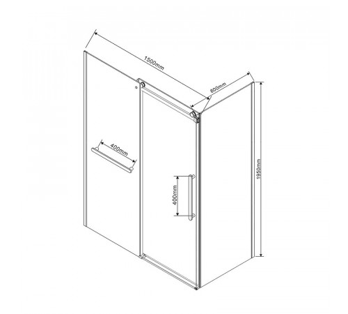 Душевой уголок Vincea Como Soft 150x80 VSR-1CS8015CLB профиль Черный стекло прозрачное