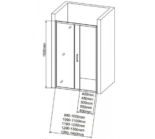 Душевая дверь Aquanet SD-1100A 110 273605 профиль Хром стекло прозрачное