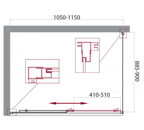 Душевой уголок BelBagno Unique 115x90 UNIQUE-AH-1-100/115-90-C-Cr профиль Хром стекло прозрачное