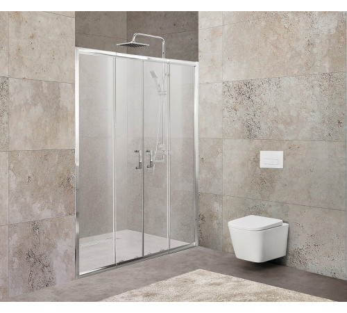 Душевая дверь BelBagno Unique 200 UNIQUE-BF-2-170/200-P-Cr профиль Хром стекло рифленое