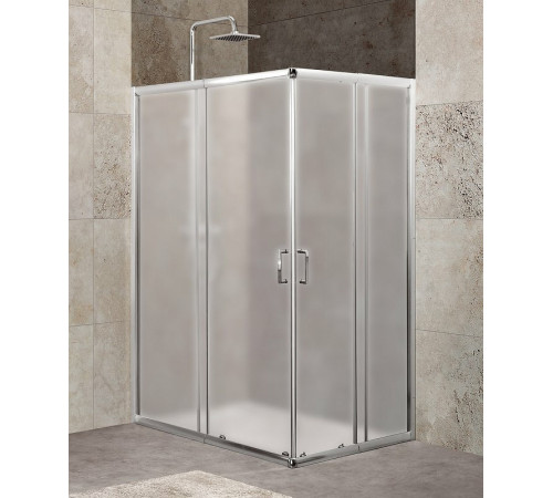 Душевой уголок BelBagno Unique 115х90 UNIQUE-AH-2-100/115-75/90-P-Cr профиль Хром стекло рифленое