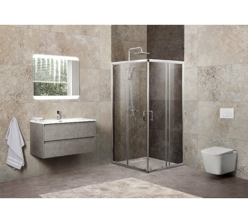 Душевой уголок BelBagno Unique 90х90 UNIQUE-A-2-75/90-P-Cr профиль Хром стекло рифленое