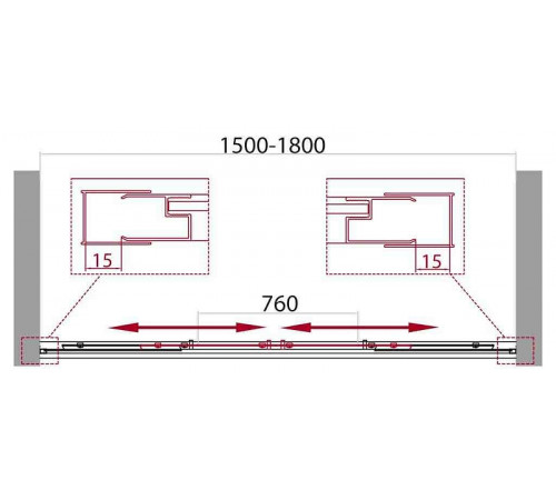 Шторка на ванну BelBagno Unique VF-2 180 UNIQUE-VF-2-150/180-140-P-Cr профиль Хром стекло рифленое