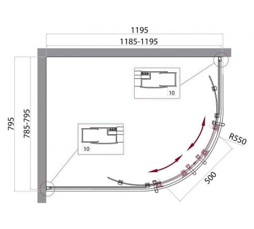 Душевой уголок BelBagno UNO-195-RH-2-120/80-C-Cr 120х80 профиль Хром стекло прозрачное