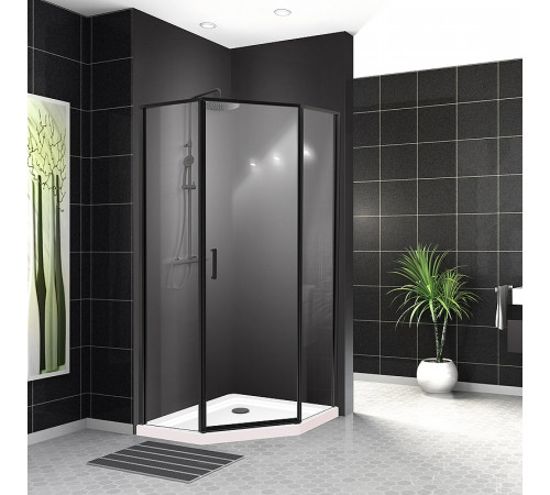 Душевой уголок BelBagno Uno 90х90 UNO-195-P-1-90-C-NERO профиль Черный матовый стекло прозрачное