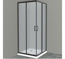 Душевой уголок BelBagno Uno 90х90 UNO-195-A-2-90-P-NERO профиль Черный матовый стекло рифленое