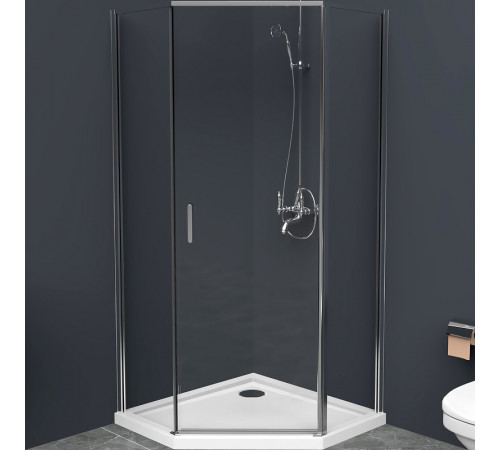 Душевой уголок BelBagno Uno 80х80 UNO-195-P-1-80-C-Cr профиль Хром стекло прозрачное