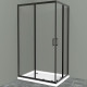 Душевой уголок BelBagno Uno 120х90 UNO-195-AH-2-120/90-C-NERO профиль Черный матовый стекло прозрачное