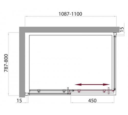 Душевой уголок BelBagno Uno 110x80 UNO-AH-1-110/80-C-Cr профиль Хром стекло прозрачное