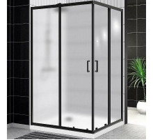 Душевой уголок BelBagno Uno 120х90 UNO-195-AH-2-120/90-P-NERO профиль Черный матовый стекло рифленое