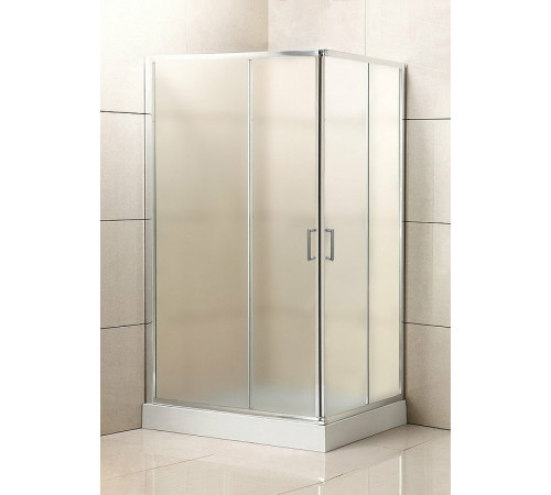 Душевой уголок BelBagno Uno 100х90 UNO-195-AH-2-100/90-P-Cr профиль Хром стекло рифленое