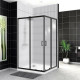 Душевой уголок BelBagno Uno 120х90 UNO-195-AH-2-120/90-P-NERO профиль Черный матовый стекло рифленое