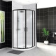 Душевой уголок BelBagno Uno 90х90 UNO-195-R-2-90-P-NERO профиль Черный матовый стекло рифленое