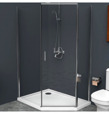 Душевой уголок BelBagno Uno 100х80 UNO-195-PH-1-100/80-C-Cr профиль Хром стекло прозрачное