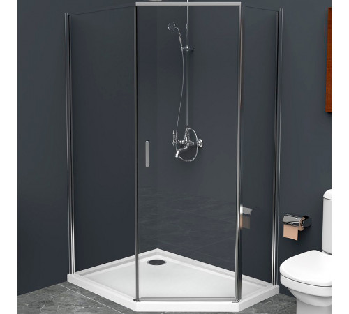 Душевой уголок BelBagno Uno 100х80 UNO-195-PH-1-100/80-C-Cr профиль Хром стекло прозрачное