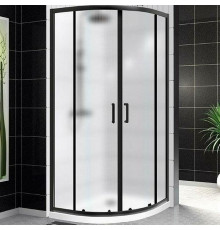 Душевой уголок BelBagno Uno 90х90 UNO-195-R-2-90-P-NERO профиль Черный матовый стекло рифленое