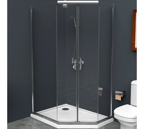 Душевой уголок BelBagno Uno 120х90 UNO-195-PH-2-120/90-C-Cr профиль Хром стекло прозрачное