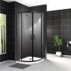 Душевой уголок BelBagno Uno 100х100 UNO-195-R-2-100-C-NERO профиль Черный матовый стекло прозрачное