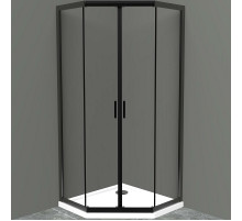 Душевой уголок BelBagno Uno 90х90 UNO-195-P-2-90-C-NERO профиль Черный матовый стекло прозрачное