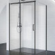 Душевой уголок BelBagno Acqua 150х90 ACQUA-AH-1-150/90-C-NERO профиль Черный стекло прозрачное