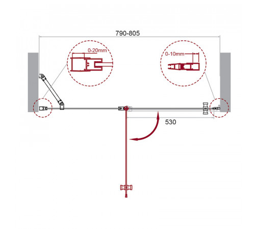 Душевая дверь BelBagno Etna 80 ETNA-B-12-60/20-C-Cr профиль Хром стекло прозрачное