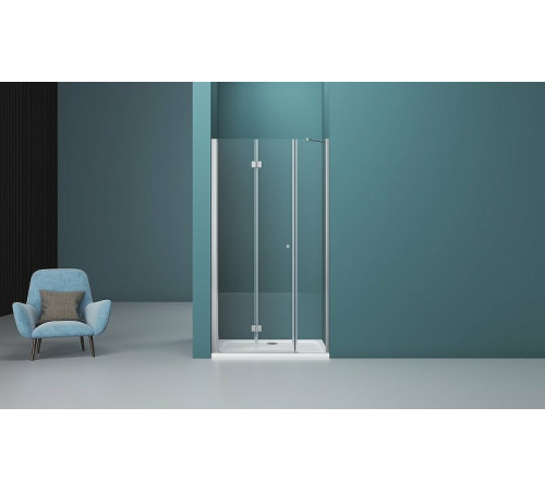 Душевая дверь BelBagno Albano 160 ALBANO-BS-13-80+80-C-Cr профиль Хром стекло прозрачное