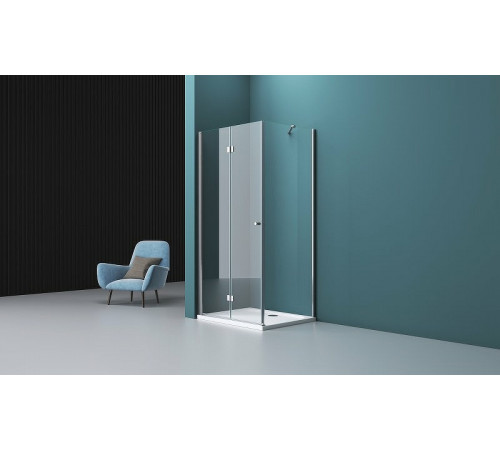 Душевой уголок BelBagno Albano 100х80 ALBANO-ASH-1-100/80-C-Cr профиль Хром стекло прозрачное