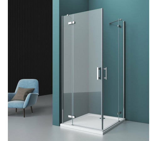 Душевой уголок BelBagno Kraft 100х90 KRAFT-AH-22-100/90-C-Cr-L профиль Хром стекло прозрачное