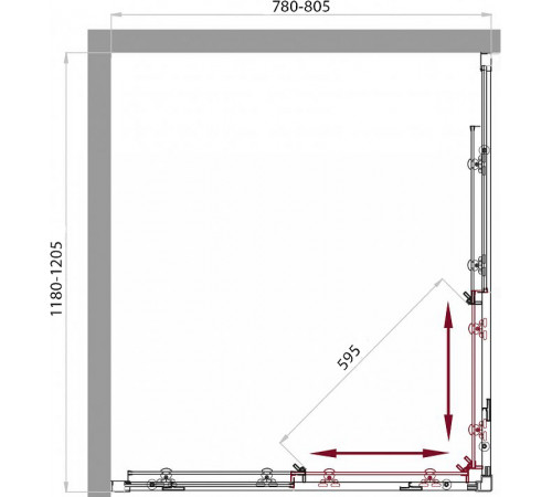 Душевой уголок BelBagno Sela 120х80 SELA-AH-2-120/80-P-Cr профиль Хром стекло рифленое