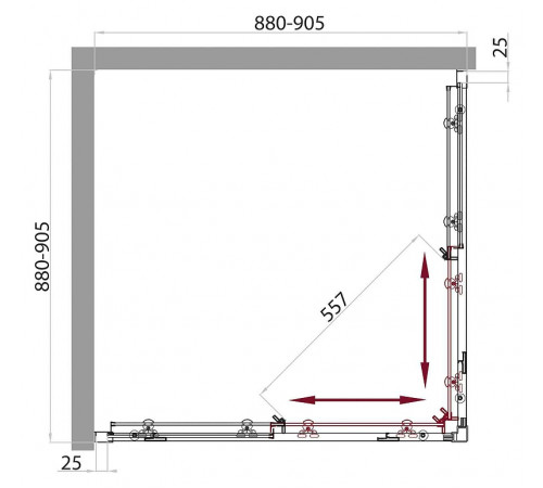 Душевой уголок BelBagno Sela 90х90 SELA-A-2-90-C-Cr профиль Хром стекло прозрачное