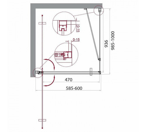 Душевой уголок BelBagno Marmi 60х100 MARMI-AH-1-60/100-C-Cr профиль Хром стекло прозрачное