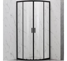 Душевой уголок Veconi Rovigo RV-202B 80х80 RV202B-80-01-C6 профиль Черный матовый стекло прозрачное