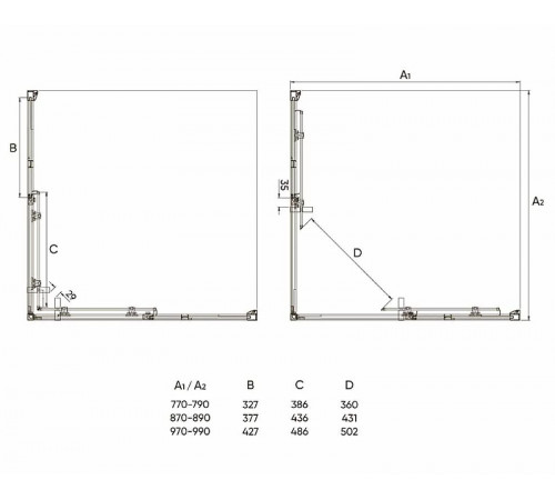 Душевой уголок Veconi Rovigo RV-47B 90x90 RV47B-90-01-C4 профиль Черный матовый стекло прозрачное