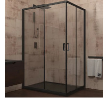 Душевой уголок Veconi Rovigo RV-14 100x80 RV14-10080-01-C5 профиль Черный матовый стекло прозрачное