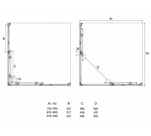 Душевой уголок Veconi Rovigo RV-47 100x100 RV47-100-01-C4 профиль Хром стекло прозрачное