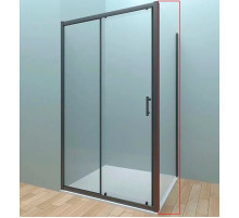 Душевая стенка Veconi Rovigo KP-05B 100 KP05B-100-01-C4 профиль Черный матовый стекло прозрачное