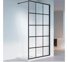 Душевая перегородка Veconi Korato KR-80 70 KR80-70-01-C7 профиль Черный матовый стекло прозрачное