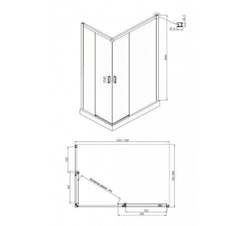 Душевой уголок Ambassador Queen 120х80 11011106R профиль Хром стекло прозрачное