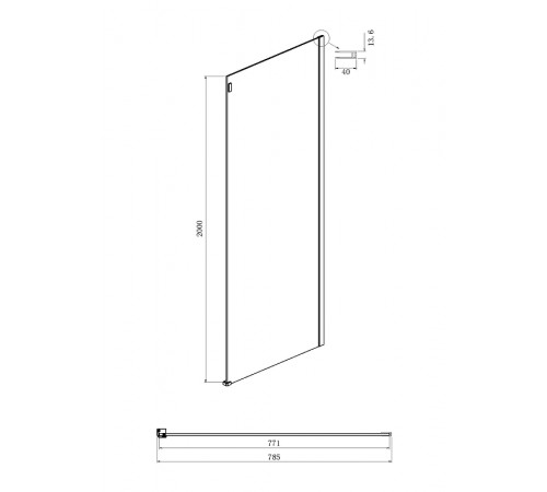 Душевой уголок Ambassador Benefit 120x80 19022201HBB-80HBB профиль Черный стекло тонированное