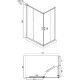 Душевой уголок Ambassador Kingston 120x90 14011122 профиль Хром стекло прозрачное