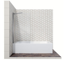 Шторка на ванну Ambassador Bath Screens 80х140 16041103 профиль Хром стекло CrystalPure