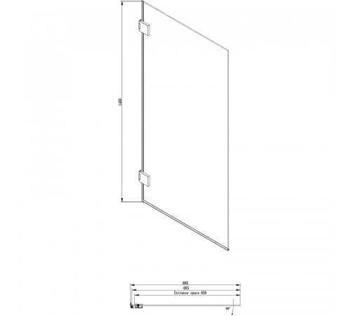 Шторка на ванну Ambassador Bath Screens 70х140 16041101 профиль Хром стекло CrystalPure