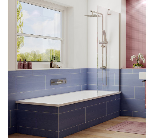 Шторка на ванну Ambassador Bath Screens 70х140 16041102 профиль Хром стекло CrystalPure