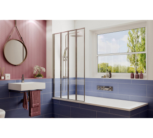 Шторка на ванну Ambassador Bath Screens 90х140 16041110L профиль Хром стекло CrystalPure