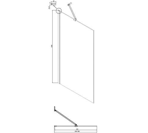 Шторка на ванну Ambassador Bath Screens 70х140 16041102 профиль Хром стекло CrystalPure