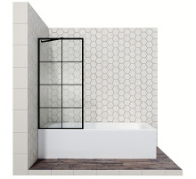 Шторка на ванну Ambassador Bath Screens 70х140 16041208 профиль Черный стекло прозрачное