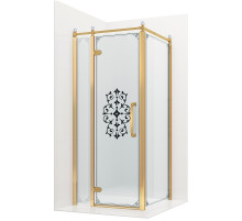 Душевой уголок Ambassador Royal 90x90 18015308-L профиль Золото стекло прозрачное с рисунком