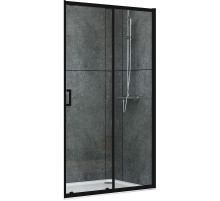Душевая дверь Abber AG30100B 100x190 профиль Черный стекло прозрачное
