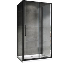 Душевой уголок Abber Schwarzer Diamant 100x85 AG30100BH-S85B-S85B профиль Черный стекло прозрачное