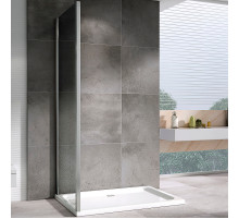 Душевая стенка Abber Schwarzer Diamant 100x195 S100 профиль Хром стекло прозрачное